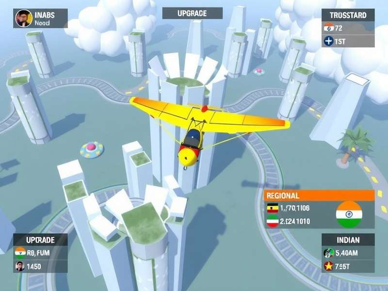 Nutmeg Niagara Glider gameplay screenshot showing aerial navigation